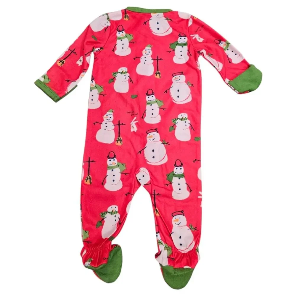 Munki Munki Perfect Pajamas Snowman Footed And Mitten Onesie
